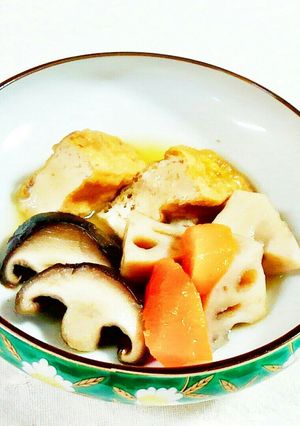 蓮根と厚揚げ・椎茸の煮物♪-レシピのメイン写真