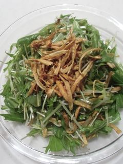 水菜と揚げごぼうのサラダ-レシピのメイン写真