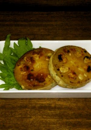 シャキ旨♪レンコン鶏つくねのはさみ焼き-レシピのメイン写真