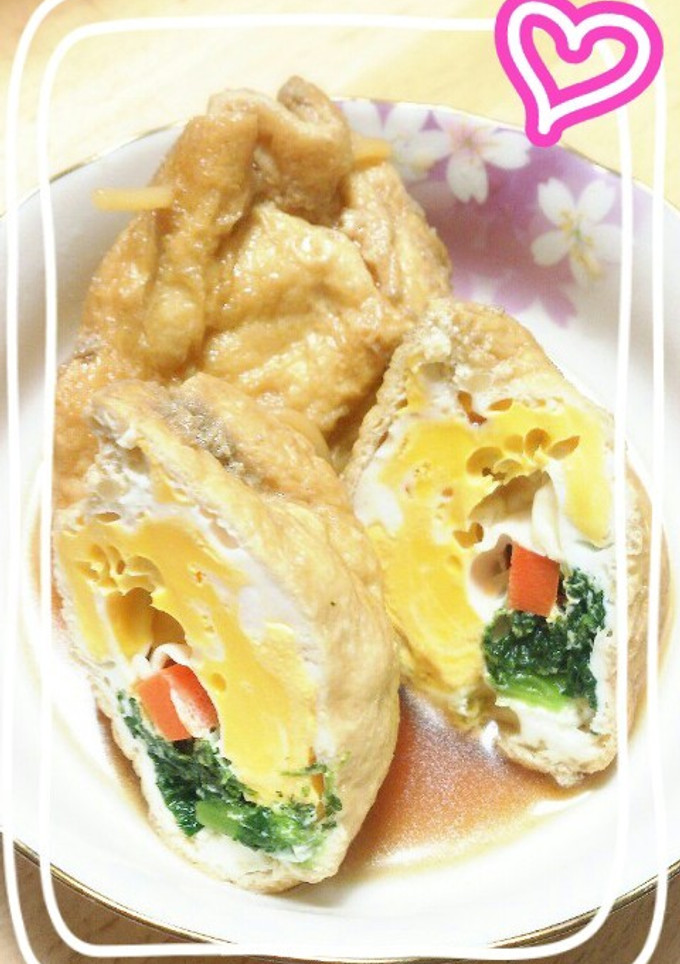 油揚げの巾着煮♡爪楊枝→パスタで代用^^-レシピのメイン写真
