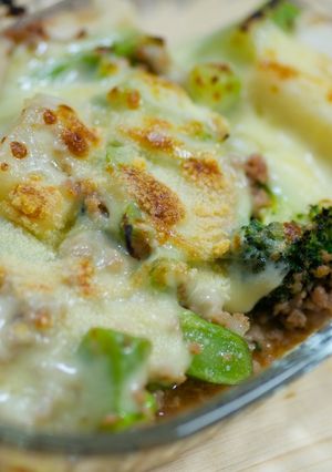 カブとブロッコリーの肉味噌チーズ焼き-レシピのメイン写真