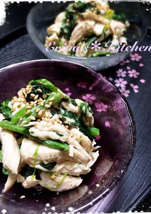 ササミとほうれん草の胡麻マヨ和え-レシピのメイン写真