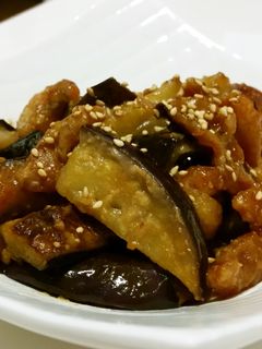 ✿茄子と鶏の皮の味噌炒め✿-レシピのメイン写真