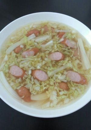 白菜とソーセージのスープ煮-レシピのメイン写真