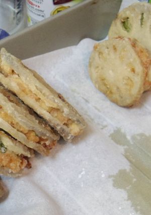 れんこんのヘルシーはさみ揚げ-レシピのメイン写真