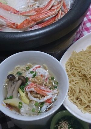 焼きそばで♪かに鍋からの塩ラーメン-レシピのメイン写真