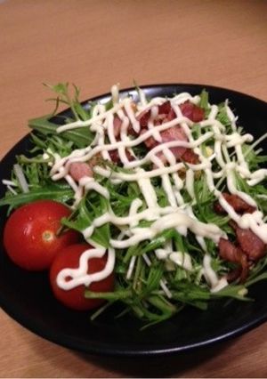 水菜と卵のマヨポンサラダ-レシピのメイン写真