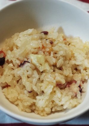 タコとトマトの炊きこみご飯-レシピのメイン写真