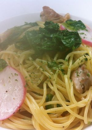 鶏肉とラデイッシュのオイルパスタ-レシピのメイン写真