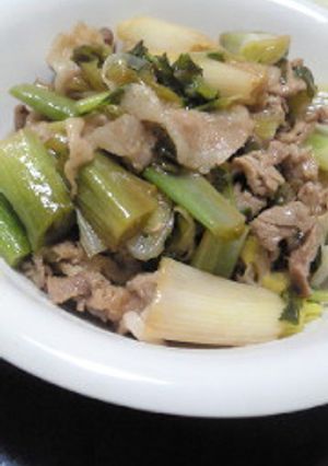 大根の葉使い切り！豚肉とネギの塩炒め-レシピのメイン写真
