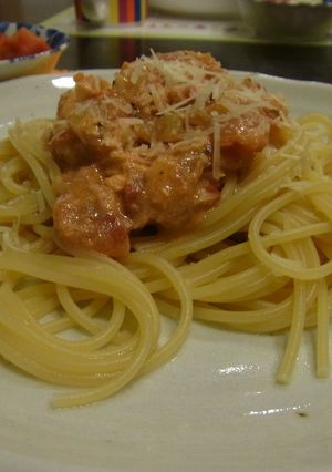 鮭のトマトクリームパスタ-レシピのメイン写真