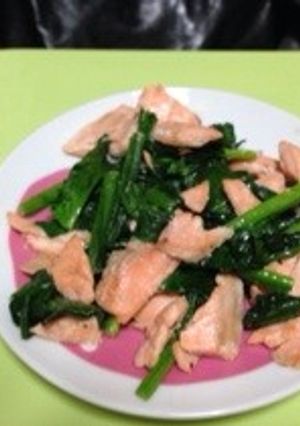 サーモンとほうれん草いため-レシピのメイン写真