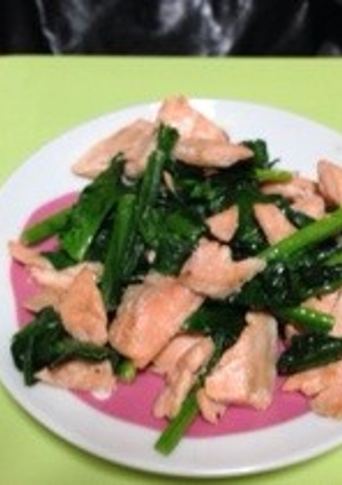 サーモンとほうれん草いため-レシピのメイン写真