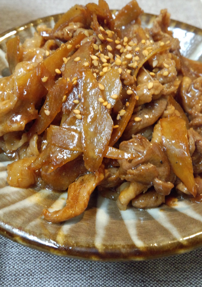 簡単！豚肉とごぼうの焼肉のたれ炒め-レシピのメイン写真