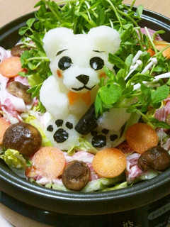 簡単!豆苗のしろくま鍋*デコ鍋*-レシピのメイン写真