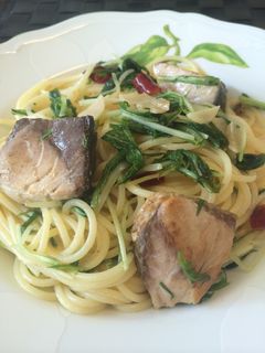 簡単おいしい☆ブリと水菜のペペロンチーノ-レシピのメイン写真