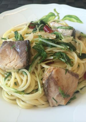 簡単おいしい☆ブリと水菜のペペロンチーノ-レシピのメイン写真