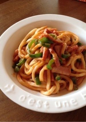 うどん de ナポリタン！-レシピのメイン写真
