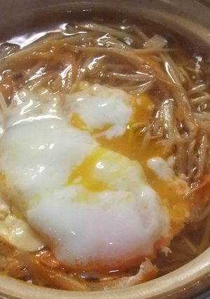 野菜たっぷり♪温玉キムチスープ-レシピのメイン写真
