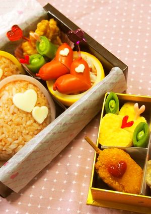 ピリ辛ケチャップごはんでハートのおにぎり-レシピのメイン写真