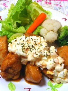 簡単 鶏むね肉で玉照り焼きチキン-レシピのメイン写真