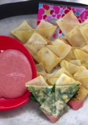 ワンタンの皮で簡単！バレンタインチップス-レシピのメイン写真