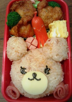 くまさんキャラ弁（・(ｪ)・）-レシピのメイン写真