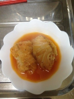 鶏胸肉のロール白菜ケチャップ煮-レシピのメイン写真