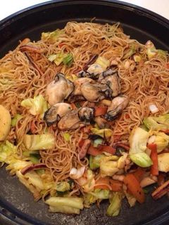 牡蠣のっけ塩焼きそば-レシピのメイン写真