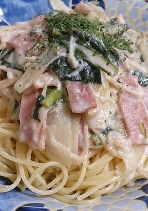 ☆小松菜とベーコンのクリームパスタ☆-レシピのメイン写真