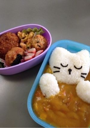 キャラ弁☆カレーの布団でおねんね猫ちゃん-レシピのメイン写真