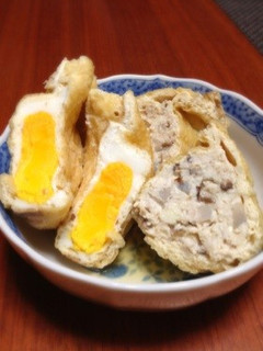 鶏挽肉と蓮根の巾着煮-レシピのメイン写真