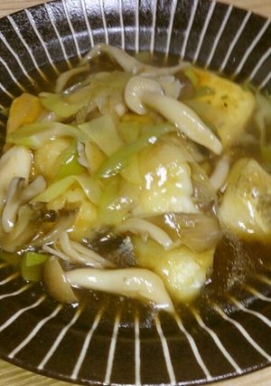 揚げ焼き魚＆豆腐の中華きのこあんかけ-レシピのメイン写真