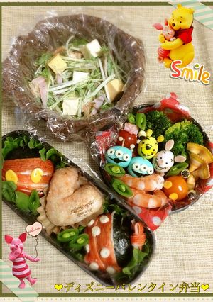 ディズニーバレンタイン弁当✴︎キャラ弁-レシピのメイン写真