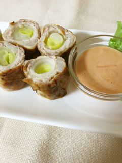 豚肉の長ねぎ巻き~オーロラソース~-レシピのメイン写真