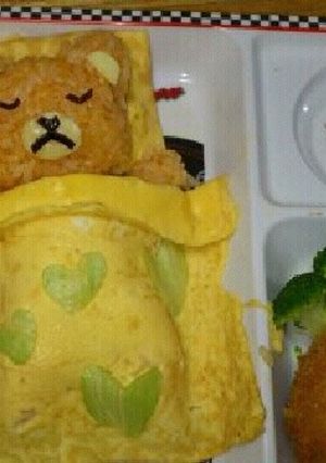 キャラごはん☆お昼寝くまさんのオムライス-レシピのメイン写真