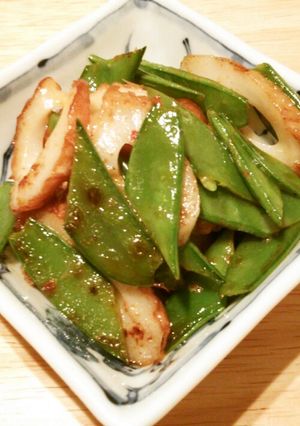 絹さやと竹輪の豆板醤マヨ炒め-レシピのメイン写真