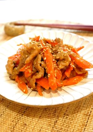 ♢人参と豚肉のオイマヨ胡麻炒め♢-レシピのメイン写真
