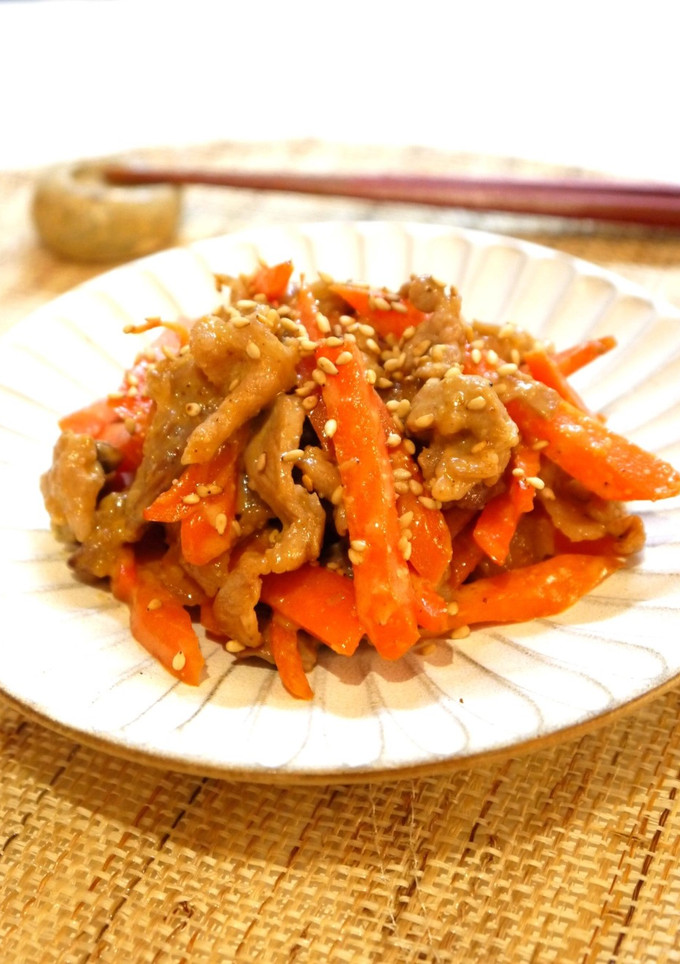 ♢人参と豚肉のオイマヨ胡麻炒め♢-レシピのメイン写真