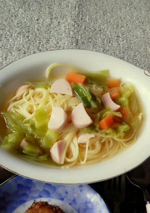 簡単すぎ！スープパスタ♬*.-レシピのメイン写真
