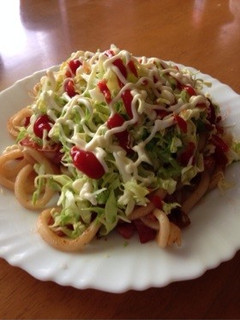 簡単♪めちゃうま☆焼きうどんキャベツのせ-レシピのメイン写真