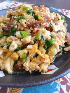 ◆焼き鳥缶とネギの炒り豆腐◆-レシピのメイン写真