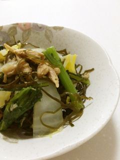 白菜&春菊とツナのめんつゆ煮-レシピのメイン写真