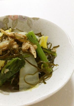 白菜&春菊とツナのめんつゆ煮-レシピのメイン写真