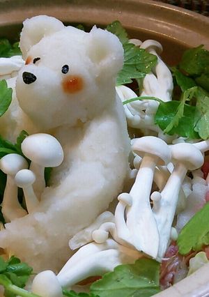 取材受けました☆大根おろしアート白クマ鍋-レシピのメイン写真