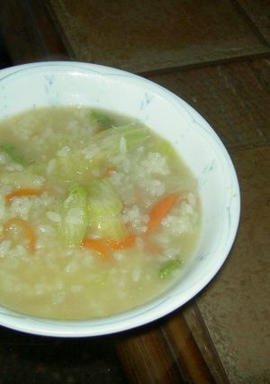 七草粥【奥様お昼】セロリ早春中華粥-レシピのメイン写真