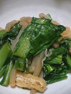 小松菜と油揚げの醤油炒め-レシピのメイン写真