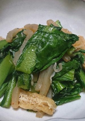 小松菜と油揚げの醤油炒め-レシピのメイン写真
