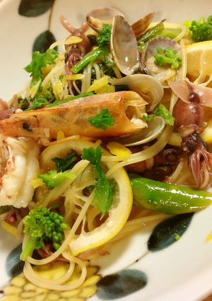 菜の花と魚介の春のパスタ-レシピのメイン写真