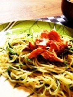 鮭と水菜の塩焼きそば-レシピのメイン写真